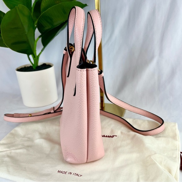SALVATORE FERRAGAMO Baby Pink Gancini Mini Shopper Tote with dustbag - Picture 11 of 15